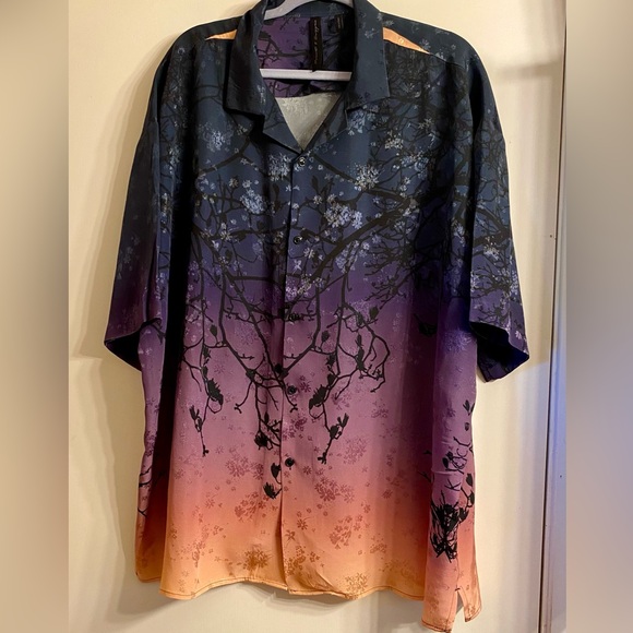 Asos, Heart&Dagger ombre shirt with tree print 42-44 - Picture 1 of 7